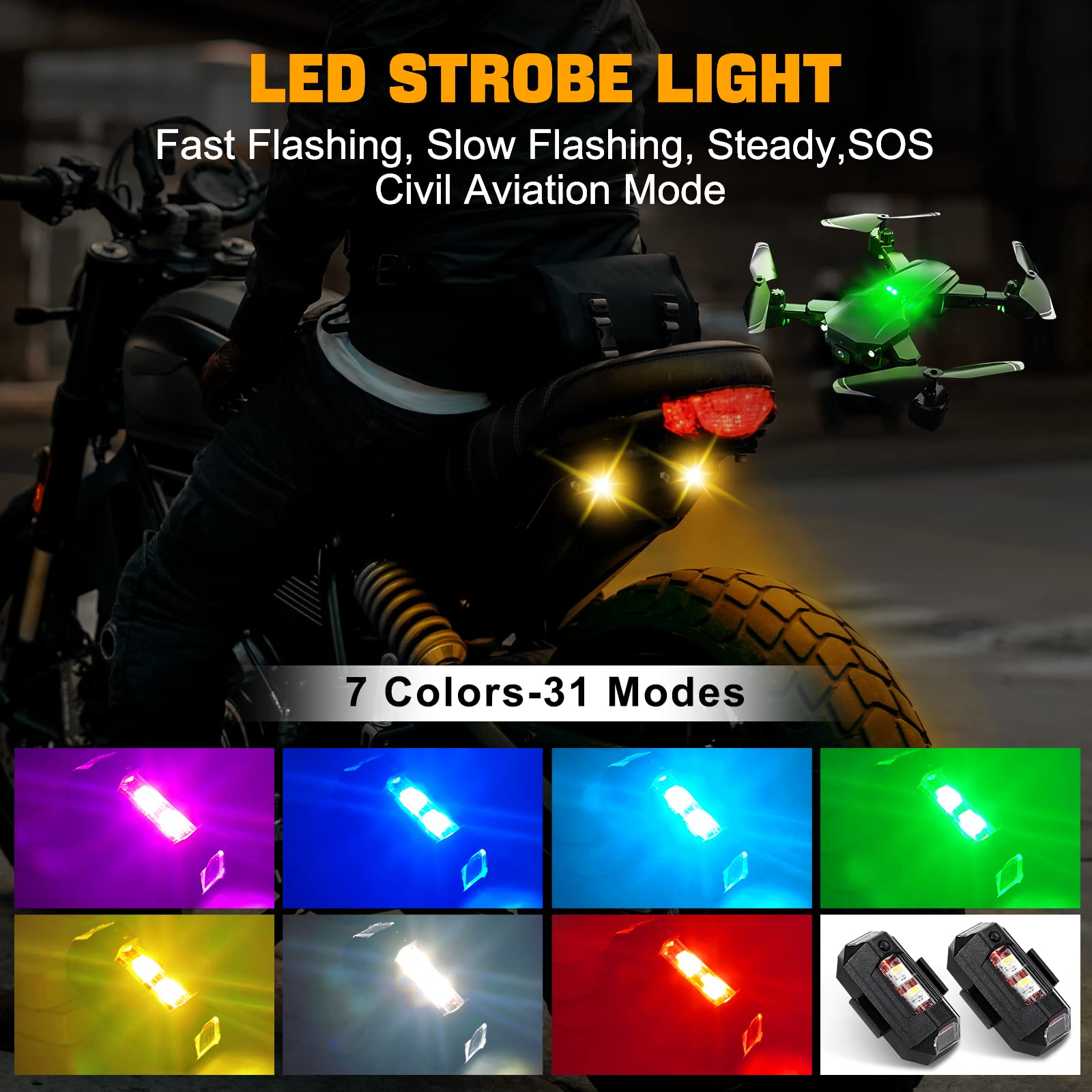 Drone Strobe Light - Motorcycle Lights Drone Strobe Light USB