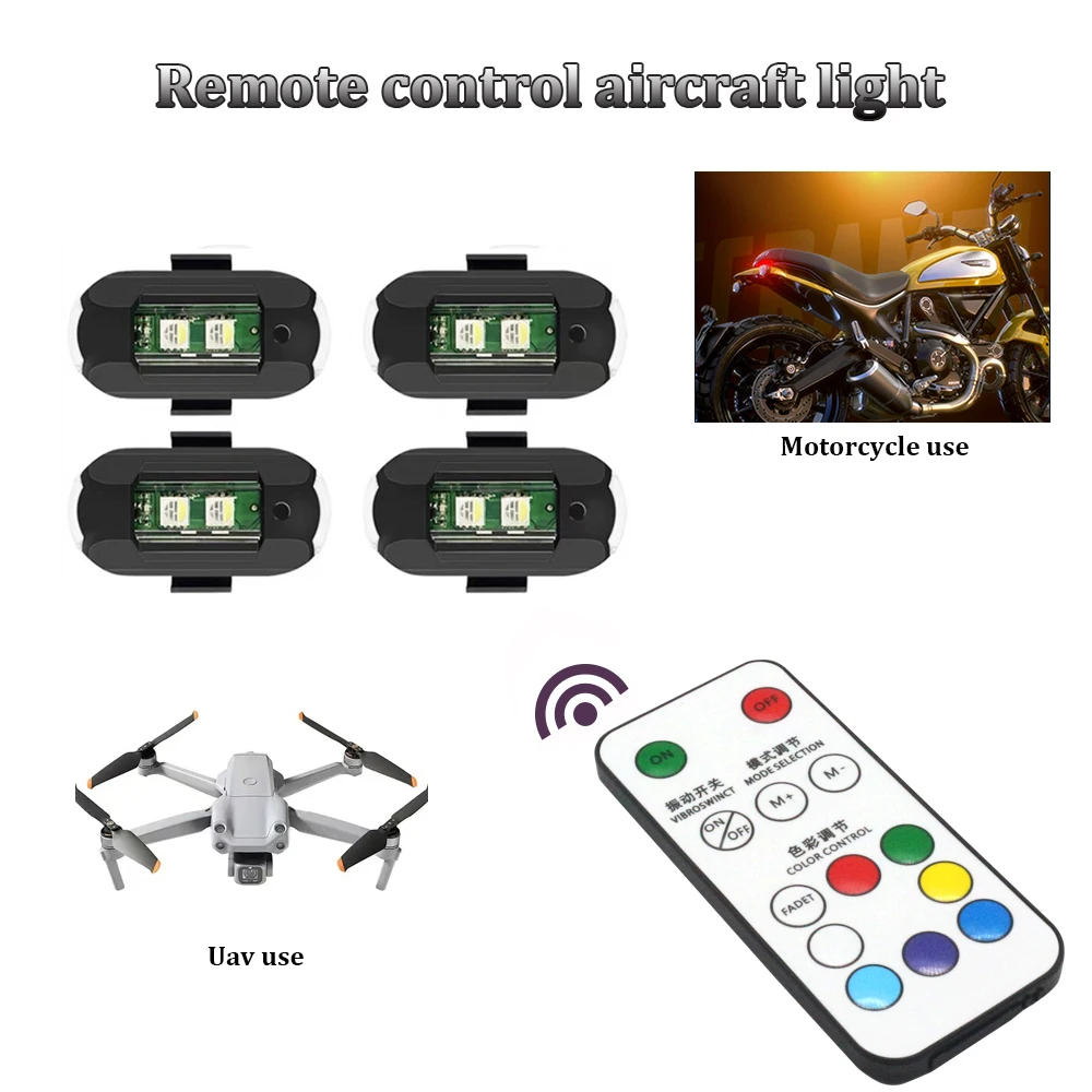 Drone Strobe Light - 1Pcs Remote LED RGB Anti-collision Warning