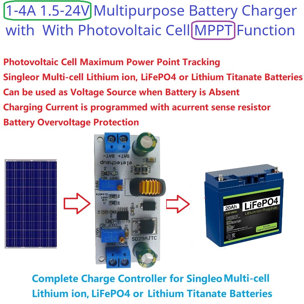 Drone Solar Charger - MPPT Solar Charge Controller Module 4A