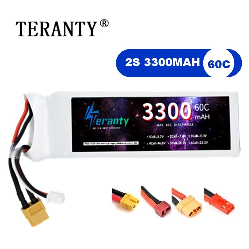 Drone Battery Adapter - 2S 7.4V LiPo Battery 3300mAh 60C
