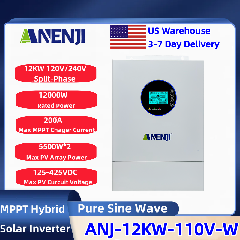 Drone Solar Charger - ANENJI Split-phase 120V/240V 12KW Hybrid Solar