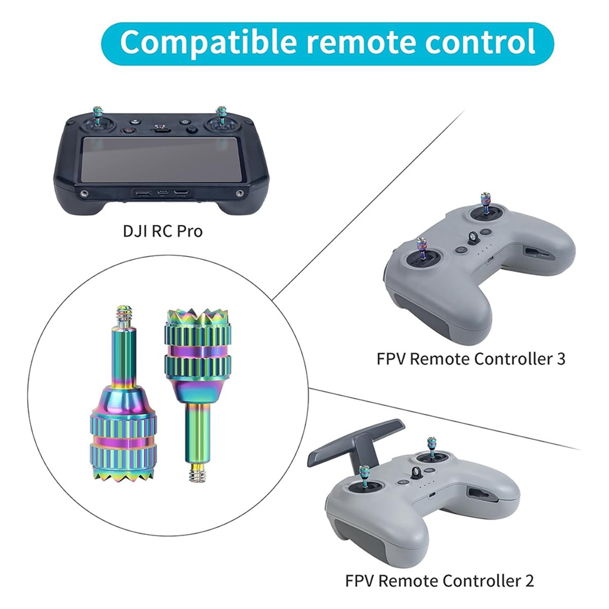 Drone Control Stick - DT75BG 4PCS Metal Control Joysticks Rocker