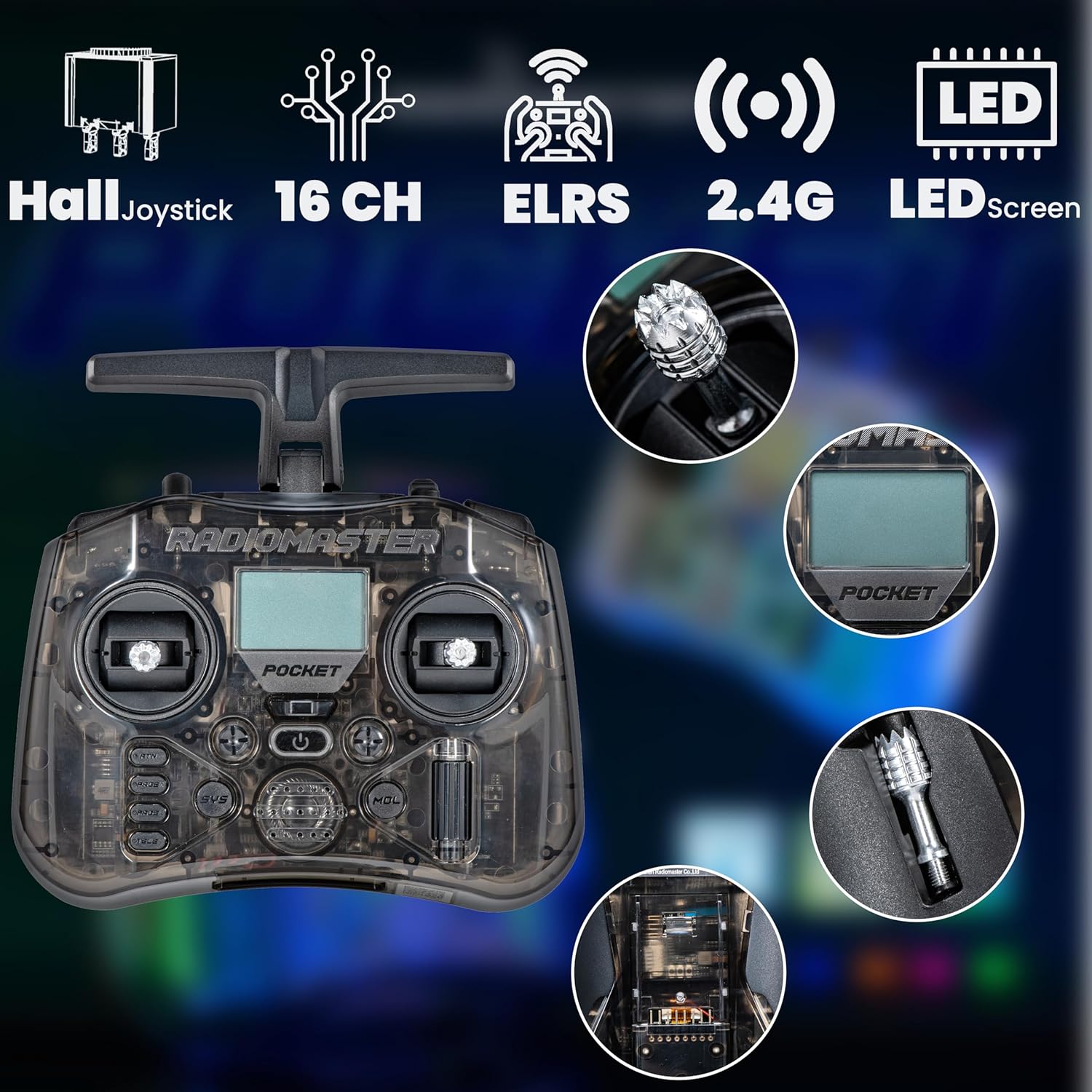 RadioMaster POCKET P16 2.4G Ra - огляд і ціна Drone Control Stick