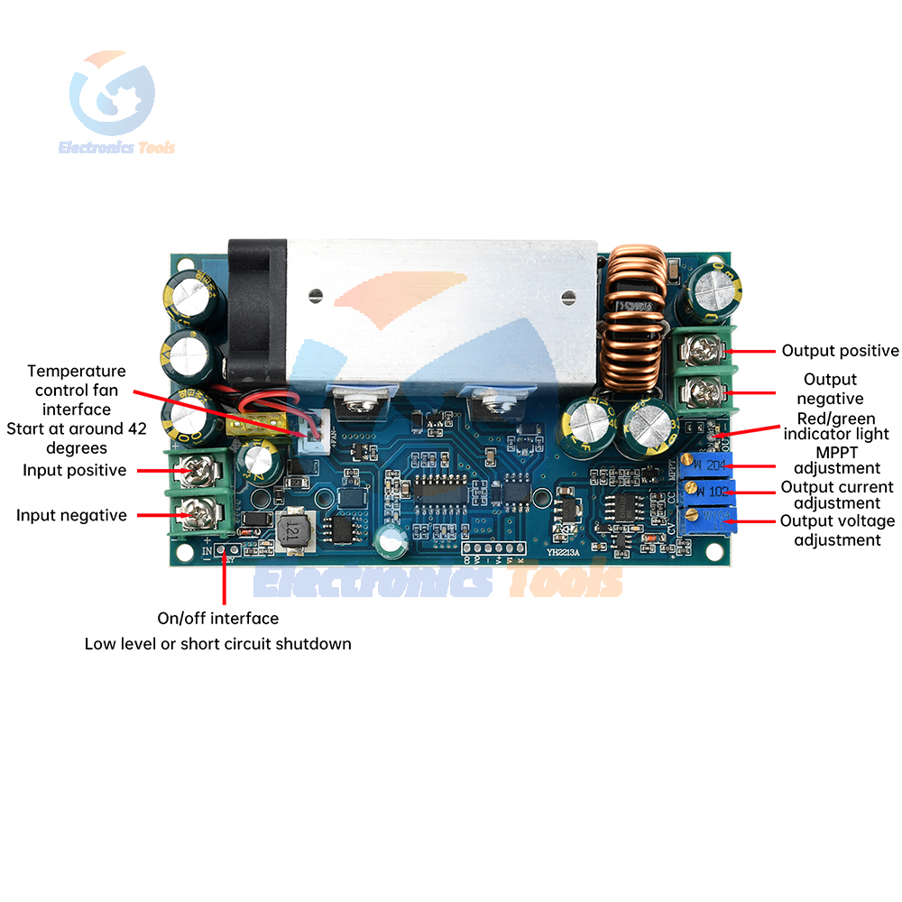 10-75V 20A Adjustable Buck Mod - огляд і ціна Drone Solar Charger