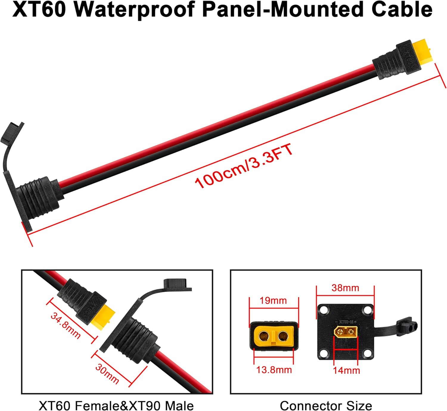JMUYTOP 3FT 12AWG XT60 Panel M - огляд і ціна Drone Battery Adapter