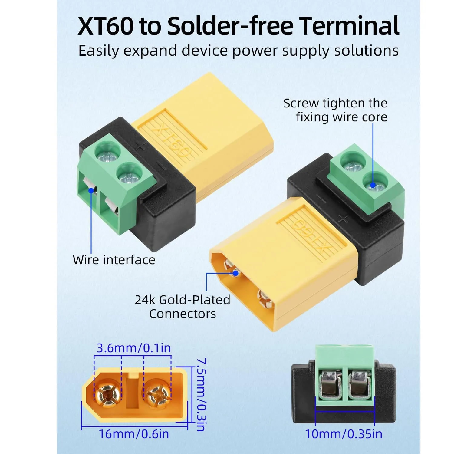 Solderless 2 Pin to XT60 Male  - огляд і ціна Drone Solar Charger