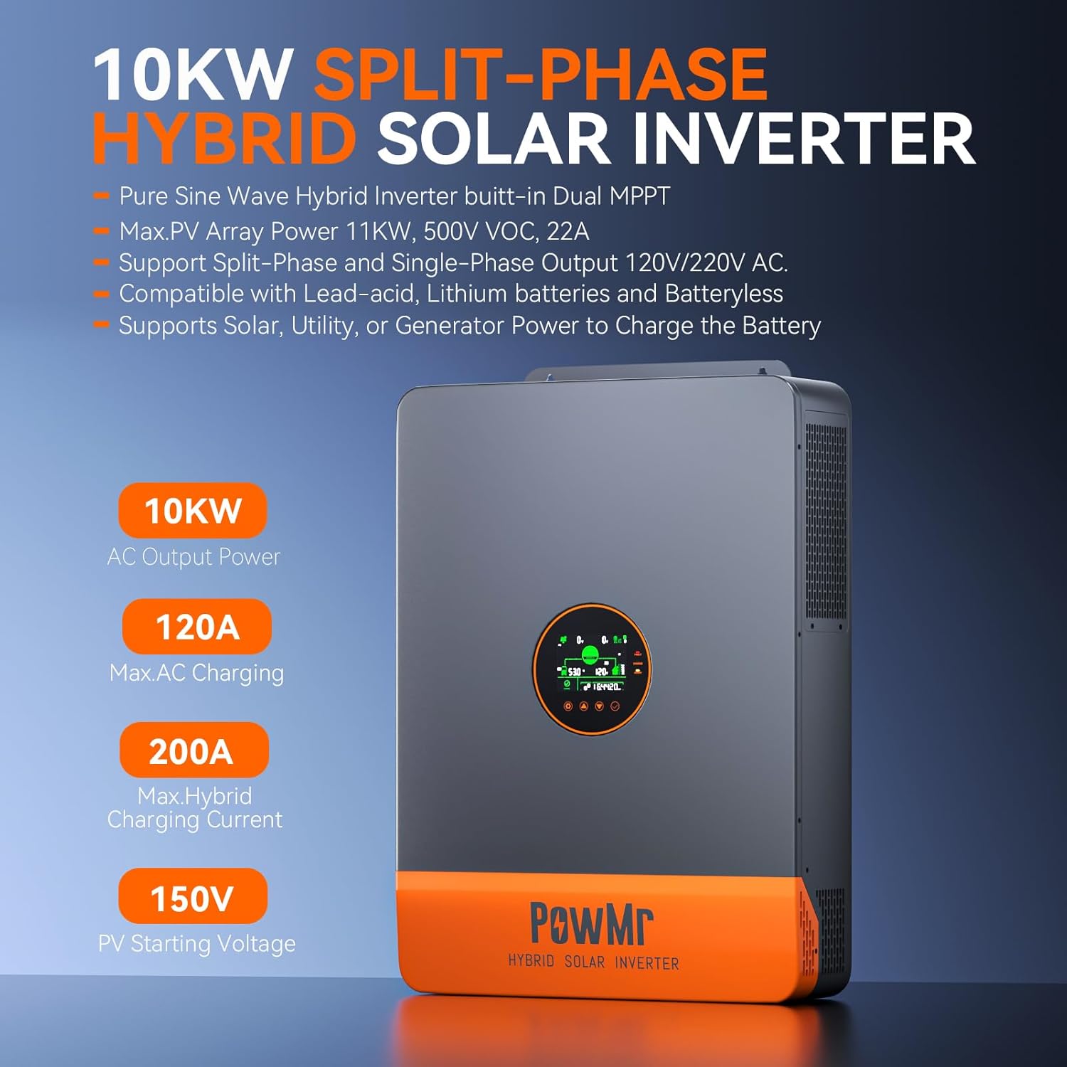 PowMr 10KW Split Phase Inverte - огляд і ціна Drone Solar Charger
